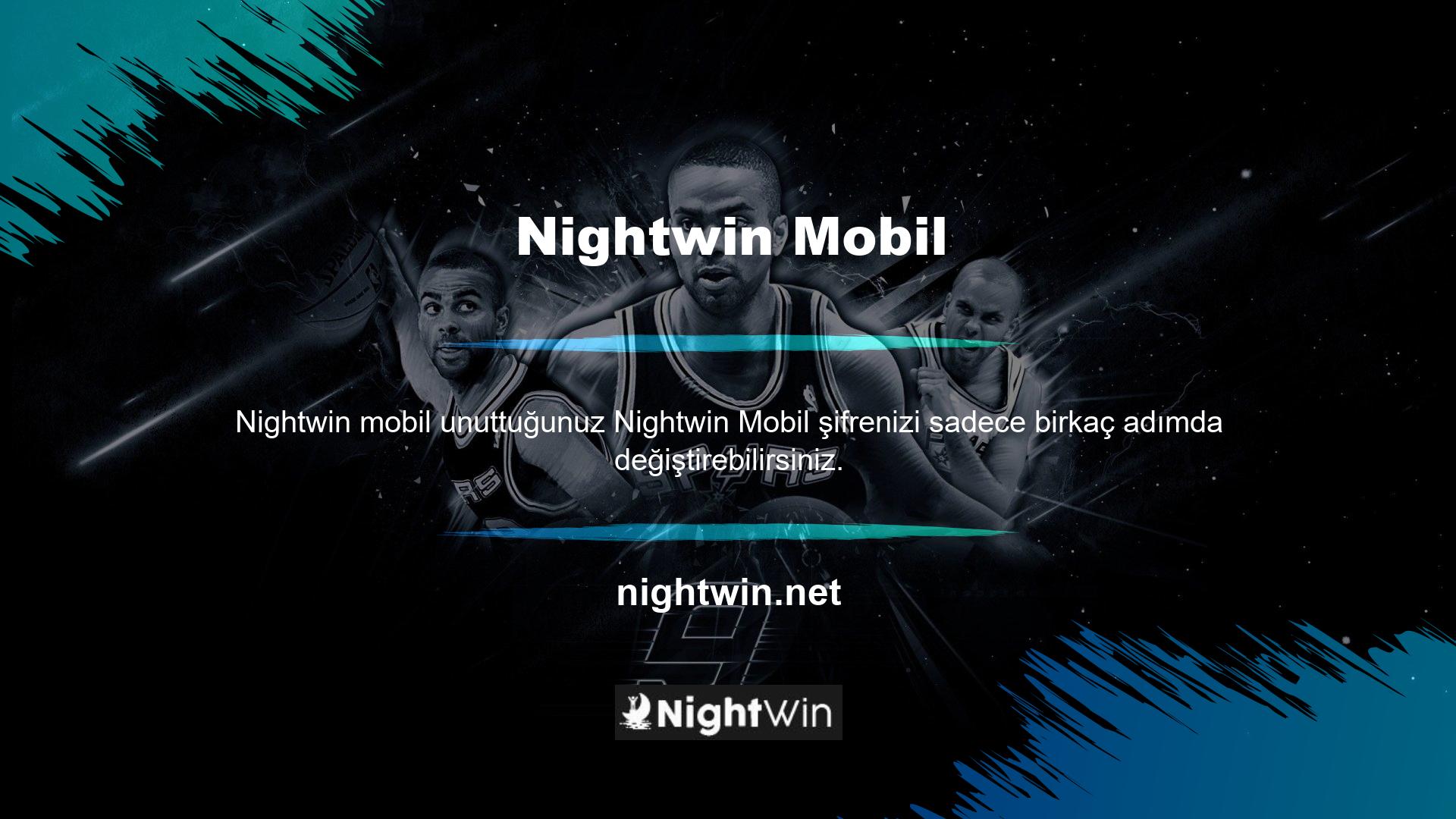 Nightwin sitesine üye olduktan sonra manuel olarak şifre belirlemeniz gerekecektir
