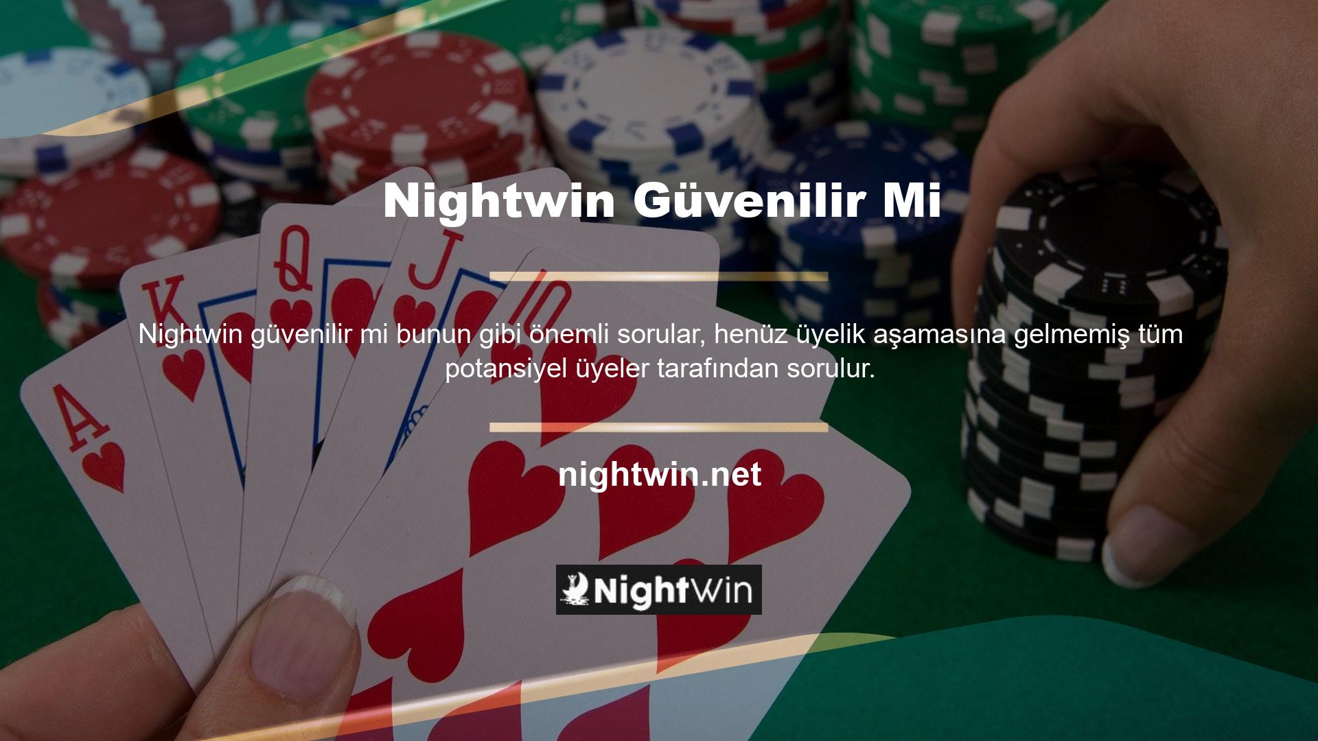 Nightwin, 'güvenilir sanal casino sitesi' terimini içeren tüm listelerde üst sıralarda yer alarak Türkiye sanal casino pazarında adından başarıyla söz ettirmiştir